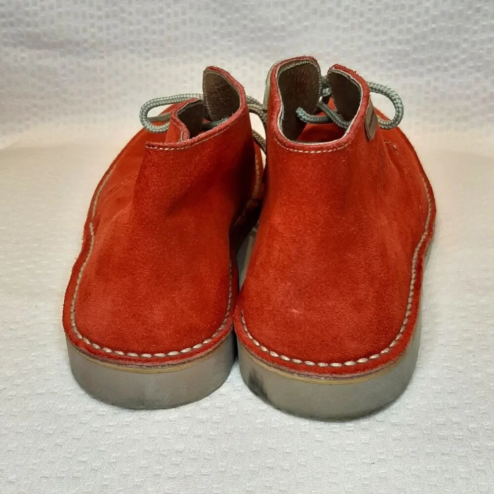 Mustang Originals Boots Red Men Size 40 Suede Lace Up Made in Spain Flat Sole